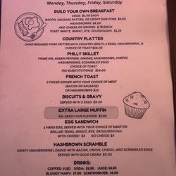 Moon's Town Pump - Menu
