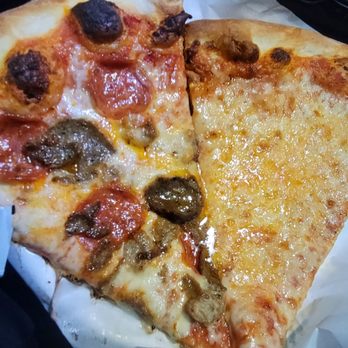 Bronx Pizza - Slice of cheese and a slice of sausage/pep.. - Pizza Near Me - San Diego, California Bronx Pizza - Slice of cheese and a slice of sausage/pep.. - Pizza Near Me - San Diego, California