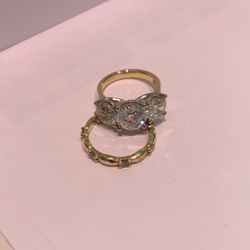 MISKA Jewelers - My new 3-stone and wedding band.