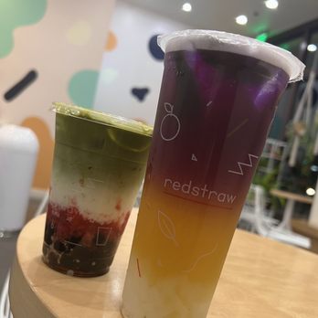 Redstraw - Strawberry Matcha Latte and French Daisy - Bubble Tea Near Me - Irvine, California