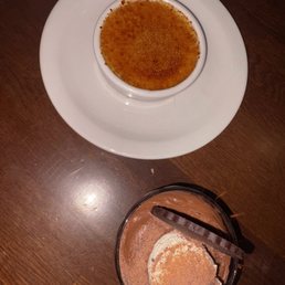 Crème brûlée and chocolate mousse - delicious! Crème brûlée and chocolate mousse - delicious!