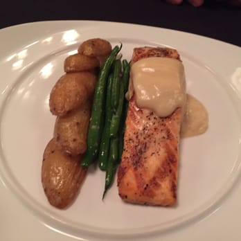 Hemisphere Bistro - Salmon with a different sauce green beans and fingerlings. - French Near Me - Bettendorf, Iowa