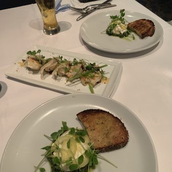 Prime - Crab Shrimp and Lobster Wontons Burrata with a sweet pea pesto - American Near Me - Huntington, New York Prime - Crab Shrimp and Lobster Wontons Burrata with a sweet pea pesto - American Near Me - Huntington, New York