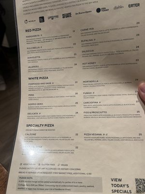Menu photo 2 Doppio Zero Campbell Campbell, CA