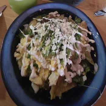 S & J Gran Cafe - Green chillaquiles with asada, and pineapple with spinach Agua fresca. - Breakfast & Brunch Near Me - Orange, California S & J Gran Cafe - Green chillaquiles with asada, and pineapple with spinach Agua fresca. - Breakfast & Brunch Near Me - Orange, California