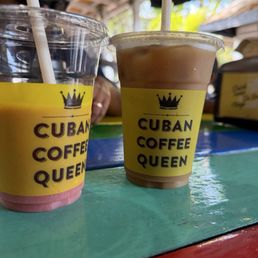 Strawberry Twirl and Iced Coffee / Cafe Con Leche