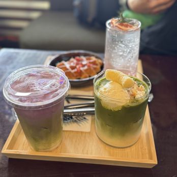 The Tea Barn - ube Matcha / banana matcha / grapefruit sparkling-ade / waffle - Coffee & Tea Near Me - Orem, Utah