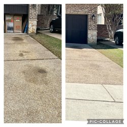 Rule Power Washing - Before and after picture of oil spill clean up
