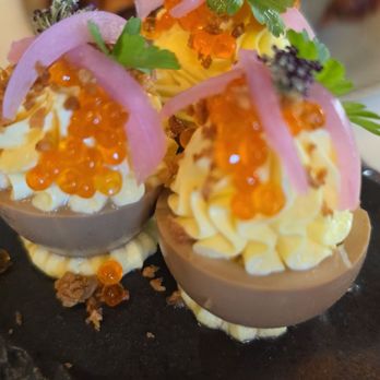 Carabao - Adobo Deviled Egg - Filipino Near Me - Napa, California Carabao - Adobo Deviled Egg - Filipino Near Me - Napa, California