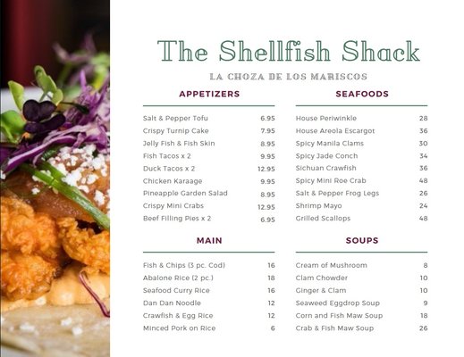 Menu photo 2 The Shellfish Shack Richmond, BC Menu photo 2 The Shellfish Shack Richmond, BC