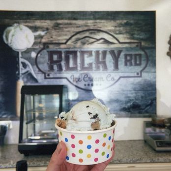 Rocky Rd Ice Cream - Medium cup with Cowboy Cookie on top and Mexican Coffee at the bottom. - Ice Cream & Frozen Yogurt Near Me - Sedona, Arizona Rocky Rd Ice Cream - Medium cup with Cowboy Cookie on top and Mexican Coffee at the bottom. - Ice Cream & Frozen Yogurt Near Me - Sedona, Arizona