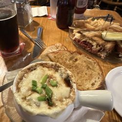 Prairie Inn Neighbourhood Pub - French onion soup and Rueben sandwich