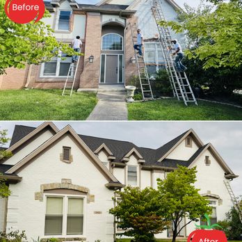 Tomato Painting - Before and after beautiful exterior house in Carmel Indianapolis - Drywall Installation & Repair Near Me - Indianapolis, Indiana Tomato Painting - Before and after beautiful exterior house in Carmel Indianapolis - Drywall Installation & Repair Near Me - Indianapolis, Indiana