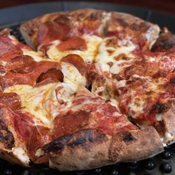 Gold Dust Pizza - Delish 1/2 cheese 1/2 pepperoni