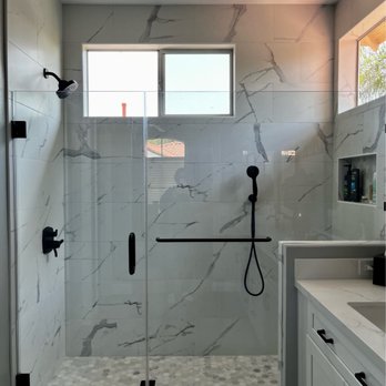 OSH Construction - Completed Shower - General Contractors Near Me - Garden Grove, California OSH Construction - Completed Shower - General Contractors Near Me - Garden Grove, California