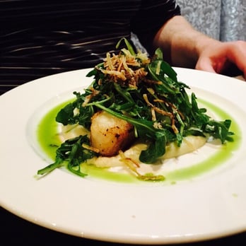 Laboratorio Kitchen - Chilean sea bass over a cauliflower purée, topped with arugula and drizzled with a wonderfully fragrant oil - Italian Near Me - Montclair, New Jersey