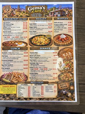 Menu photo 1 Gema's Cafe Beatty, NV Menu photo 1 Gema's Cafe Beatty, NV