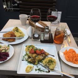 Barfly - Cost 83zl or about $22 usd. That's two glasses of good wine, compote, tea, chicken entree, and a fish entree. We left very full and pleased!