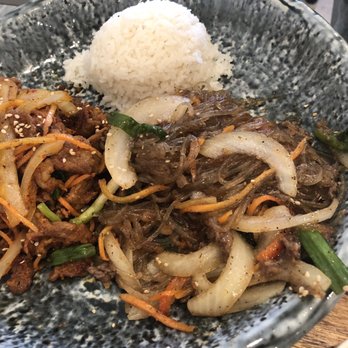 Bop Joa - Bulgogi with Rice and Jap-Che Platter - Korean Near Me - Sachse, Texas Bop Joa - Bulgogi with Rice and Jap-Che Platter - Korean Near Me - Sachse, Texas
