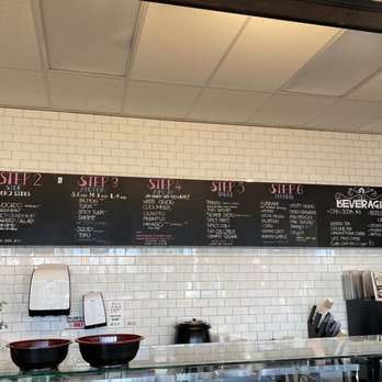 Joy Poke - menus on the wall above the counter - Poke Near Me - Beaverton, Oregon Joy Poke - menus on the wall above the counter - Poke Near Me - Beaverton, Oregon