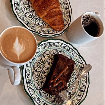 Hopscotch - Salted Orange Mocha, Croissant, Salted Caramel Brownie, and a Black Coffee - Cupcakes Near Me - Champaign, Illinois