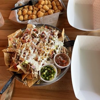 Taco Dive - Our food (nachos & tater tots) w/ serving ware - Tacos Near Me - Palm Beach Gardens, Florida Taco Dive - Our food (nachos & tater tots) w/ serving ware - Tacos Near Me - Palm Beach Gardens, Florida