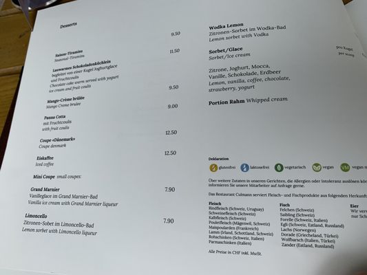 Menu photo 1 Restaurant Culmann Zürich, ZH
