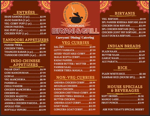 Menu photo 2 Crossroads Biryani & Grill Fairborn, OH Menu photo 2 Crossroads Biryani & Grill Fairborn, OH