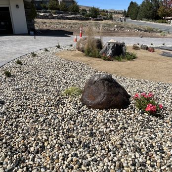 The Biggest Little Yard - Salt and pepper with boulders - Lawn Services Near Me The Biggest Little Yard - Salt and pepper with boulders - Lawn Services Near Me