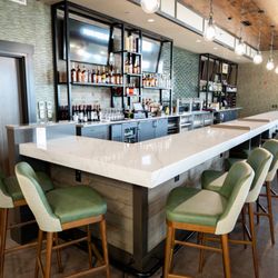 Interior photo of the bar rail
