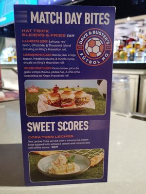 Menu photo 3 Dave & Buster's Ala Moana Honolulu, HI Menu photo 3 Dave & Buster's Ala Moana Honolulu, HI