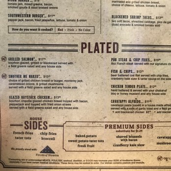 CharBar No 7 - Menu plates - American Near Me - Mountain Brook, Alabama