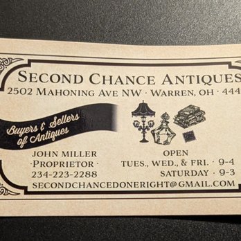 Second Chances Antique Gallery - Contact info - Antiques Near Me - Warren, Ohio