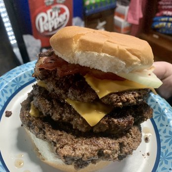 Moonshine Store - Triple Bacon Cheeseburger. It's HUGE!! And delicious!! Real beef! - Fast Food Near Me - Martinsville, Illinois Moonshine Store - Triple Bacon Cheeseburger. It's HUGE!! And delicious!! Real beef! - Fast Food Near Me - Martinsville, Illinois