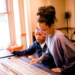 Holy Names Academy - Students are able to record and produce original music using HNA's recording studio and production lab.