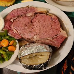 The Boston Hotel - 16 oz med-rare prime rib , absolutely juicy and tender..
