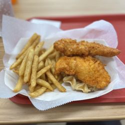 Kukuruku Crispy Chicken - Chicken tenders, waffles and fries and it was served hot and fresh.