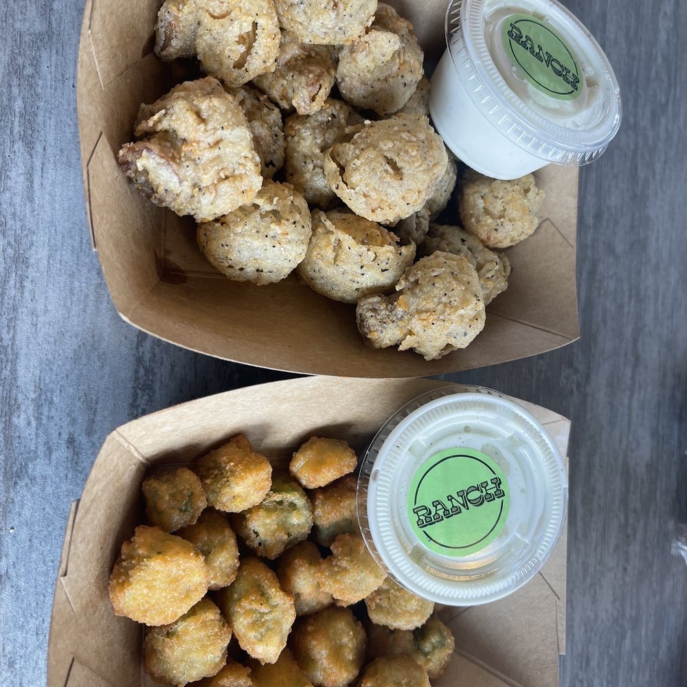 Slim Chickens - Fried mushrooms and fried Okra, both really yummy! 17 dipping sauces too! - Chicken Wings Near Me - Sparks, Nevada Slim Chickens - Fried mushrooms and fried Okra, both really yummy! 17 dipping sauces too! - Chicken Wings Near Me - Sparks, Nevada