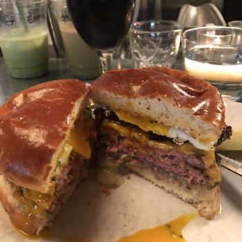 Au Cheval - Single Cheeseburger with a Fried Egg and Thick - Cut Peppered Bacon! #bomb.com - Bars Near Me - Chicago, Illinois