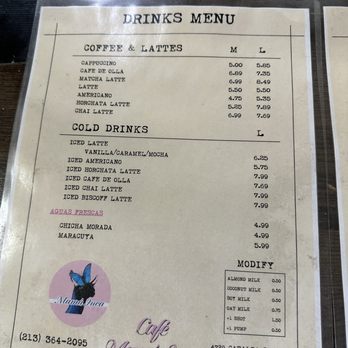 Cafe Mama Inca - Drink Menu - Cafes Near Me - Los Angeles, California