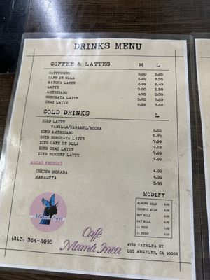 Menu photo 2 Cafe Mama Inca Los Angeles, CA