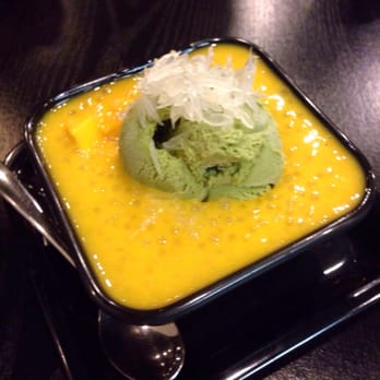 Sweet House Dessert - Mango sago with green tea ice cream - Desserts Near Me - Markham, Ontario Sweet House Dessert - Mango sago with green tea ice cream - Desserts Near Me - Markham, Ontario