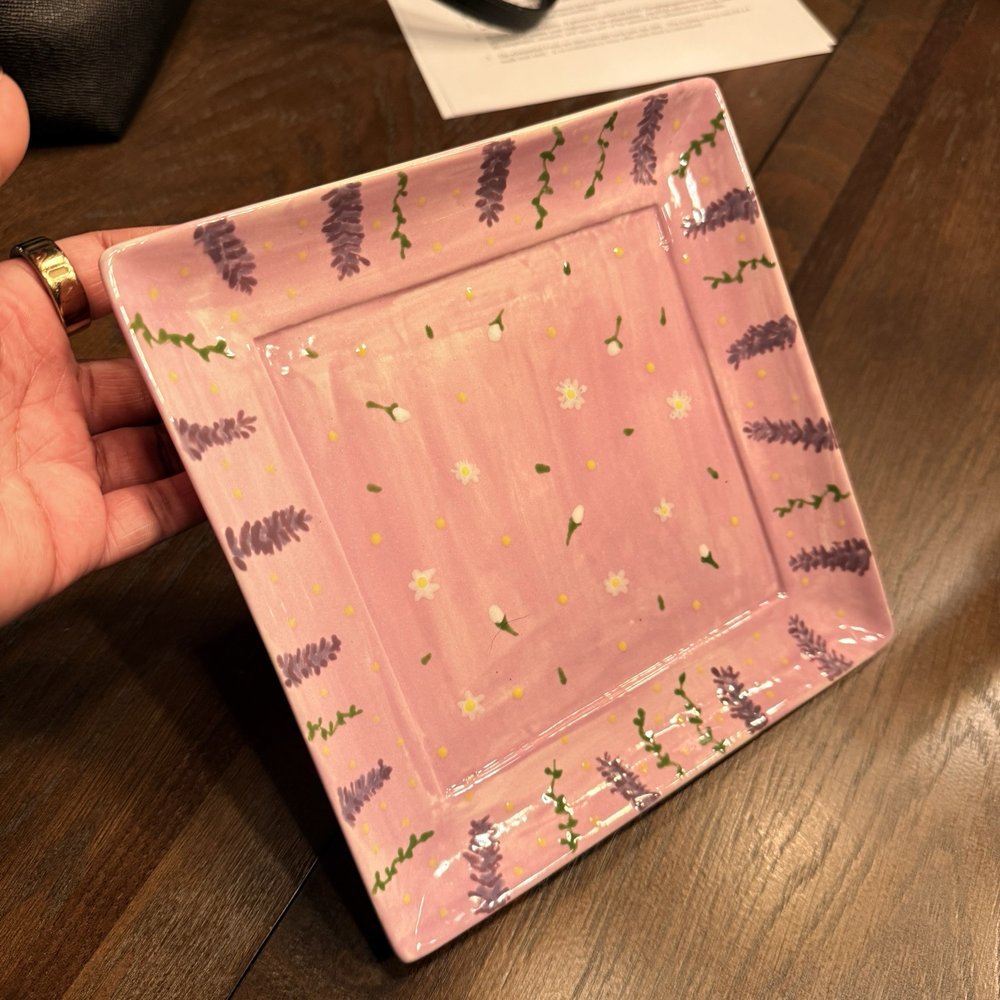 Creatively Yours - Square salad plate - Paint-Your-Own Pottery Near Me - Bellevue, Washington