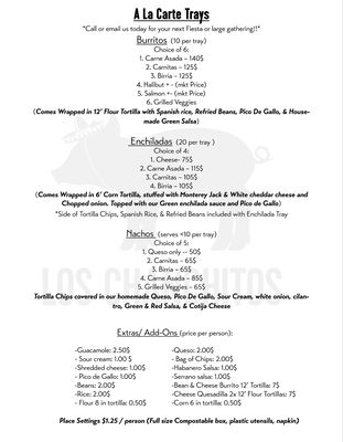Menu photo 5 Los Chanchitos Seward, AK