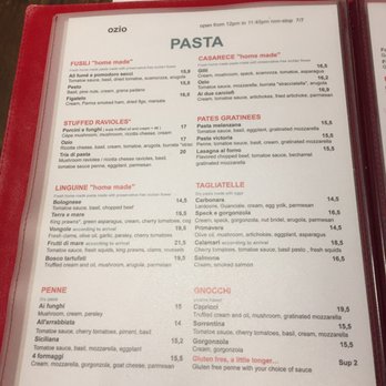 Ozio - Menu in English (4/5) - Italian Near Me - Paris, 75