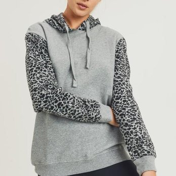 Mandyz Boutique - Cheetah Pullover Hoodie - Women's Clothing Near Me - San Pedro, California