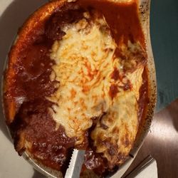 Italian Villa Restaurant - Part of the Combo Supreme. Veal Parm, chicken parm & stuff shell.