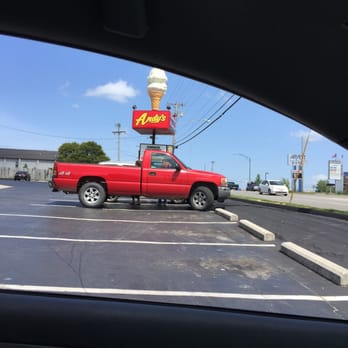 Andy's Frozen Custard - a red truck in a parking lot - Ice Cream & Frozen Yogurt Near Me - Springfield, Missouri