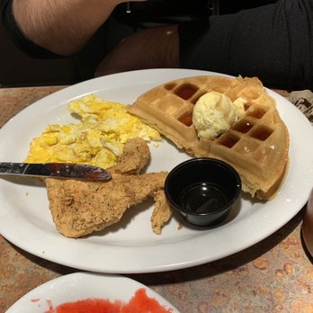 Huckleberry's - Gold Medal Chicken & Waffles - seemed a bit sad presentation was lacking, plate was a bit empty - Breakfast & Brunch Near Me - Fresno, California Huckleberry's - Gold Medal Chicken & Waffles - seemed a bit sad presentation was lacking, plate was a bit empty - Breakfast & Brunch Near Me - Fresno, California