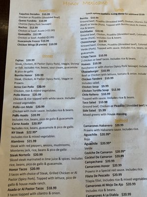 Menu photo 7 Honor Mexicano Restaurant Seattle, WA Menu photo 7 Honor Mexicano Restaurant Seattle, WA